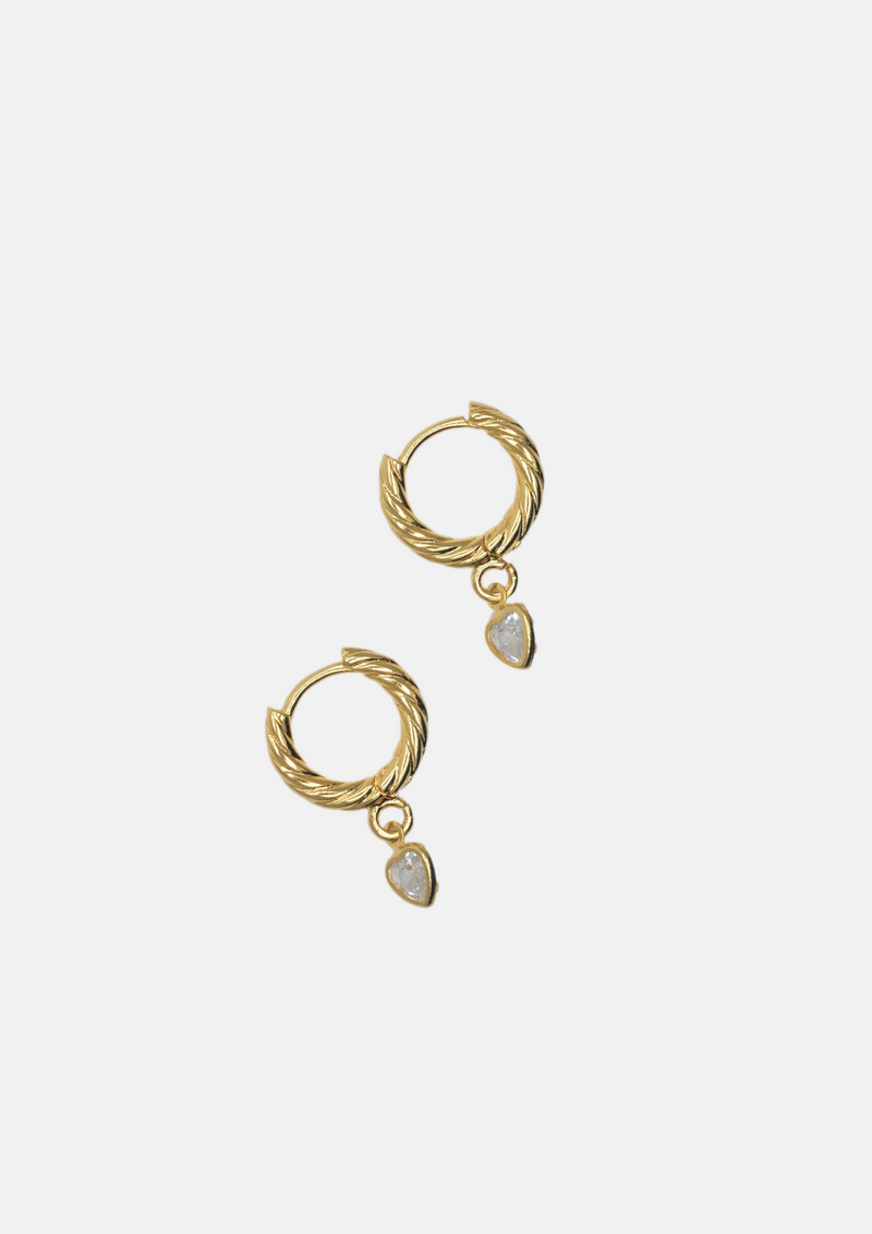 Mini heart hoop earrings