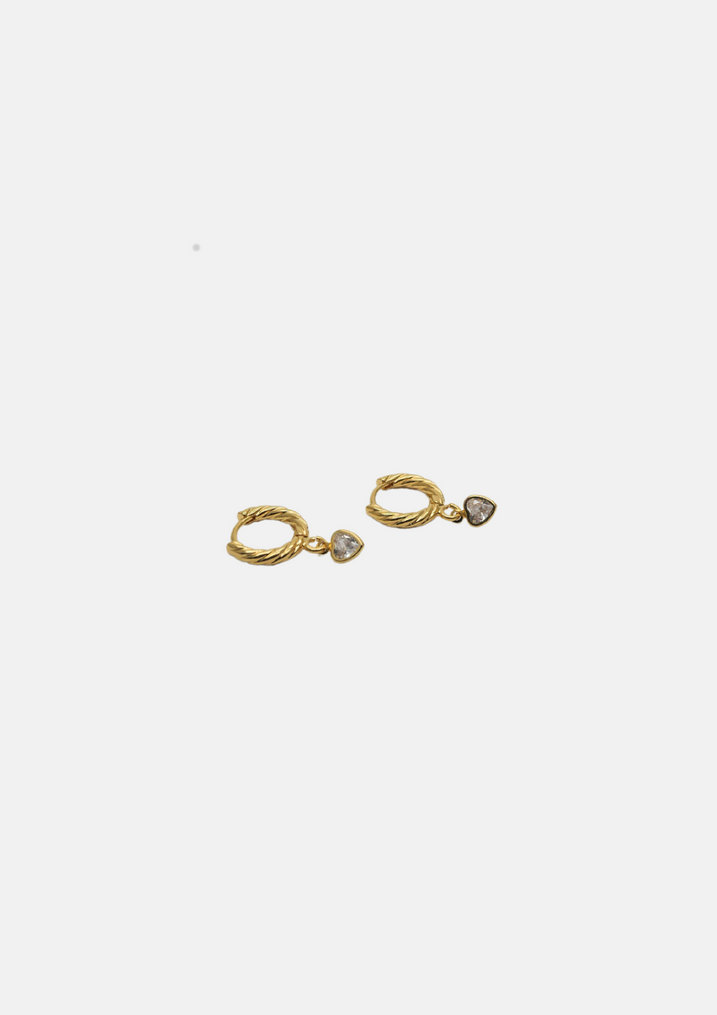 Mini heart hoop earrings