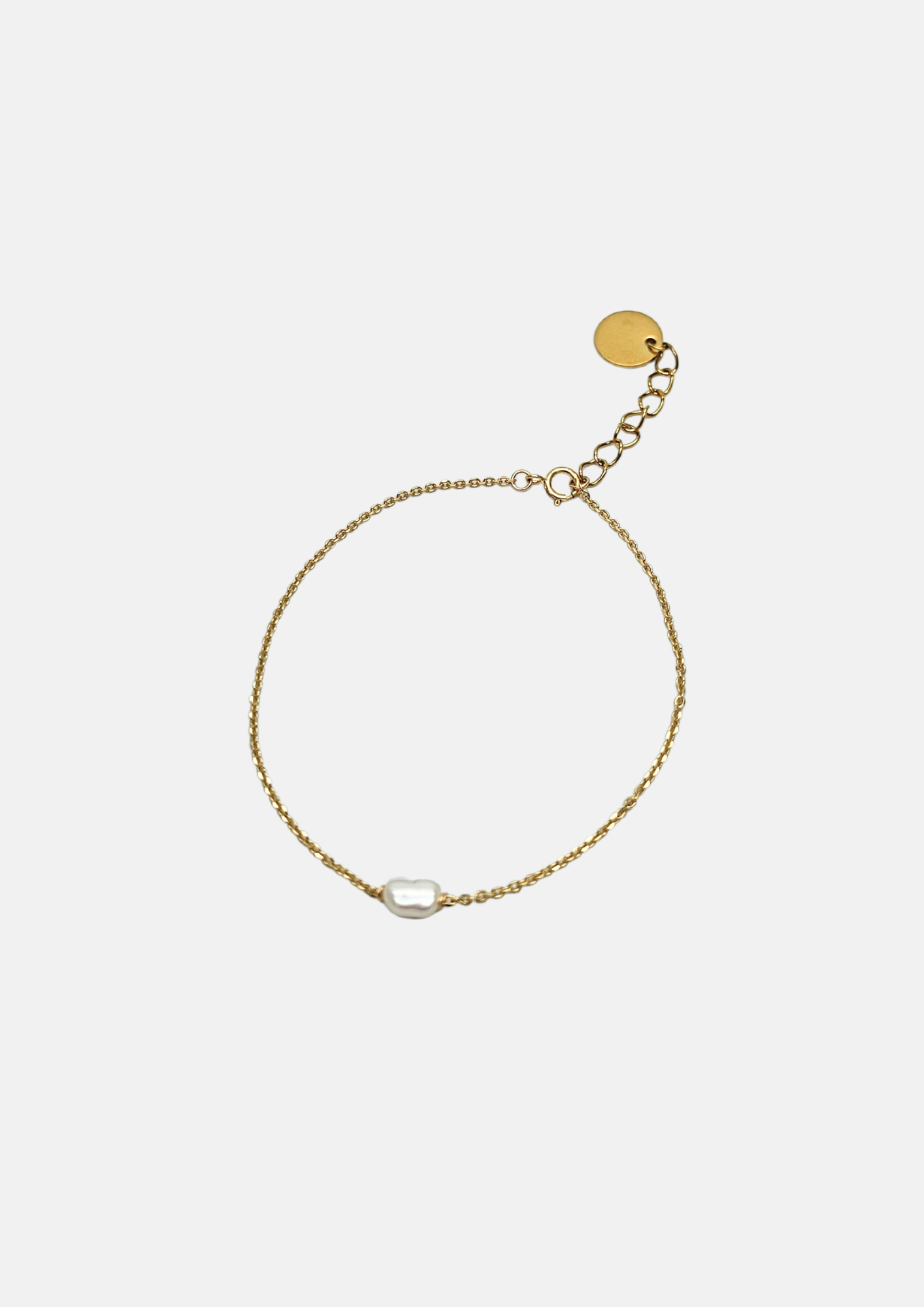 Bracelet maille fine avec une perle de culture