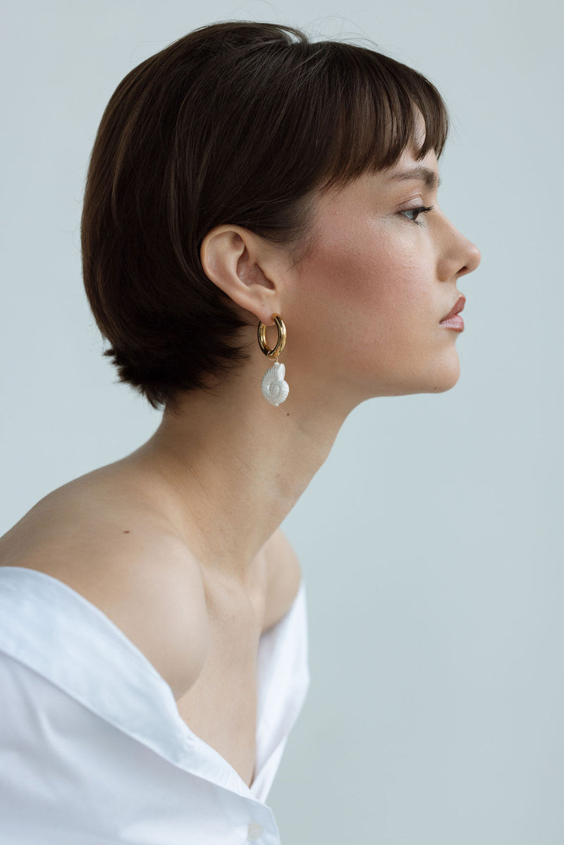 Maddie shell hoop earrings