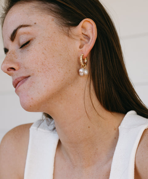 Kiara pearl hoop earrings