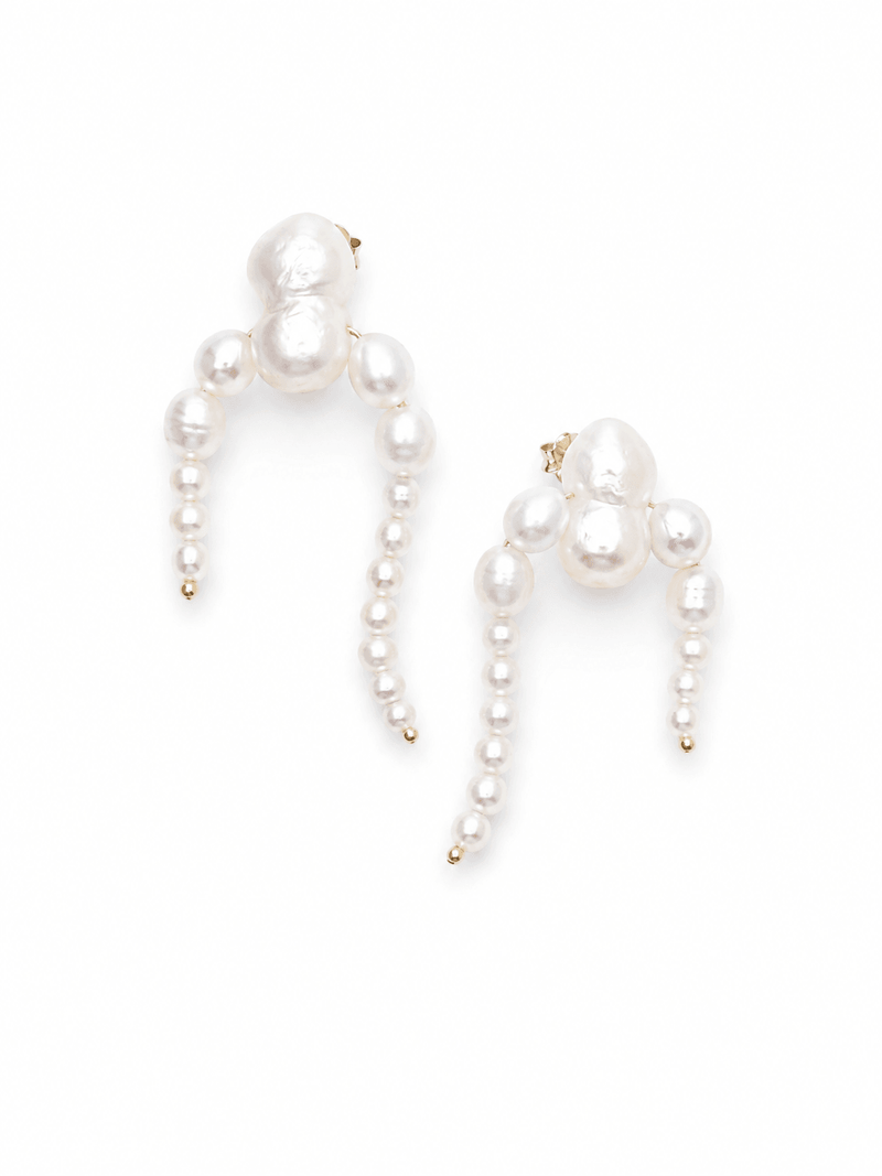 Jess Dangle Earrings with Baroque Pearls