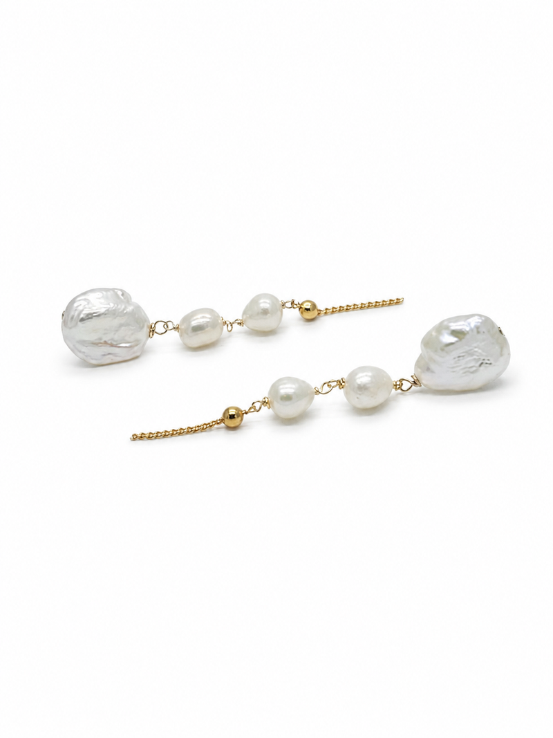 Boucles pendantes Yuna en perles