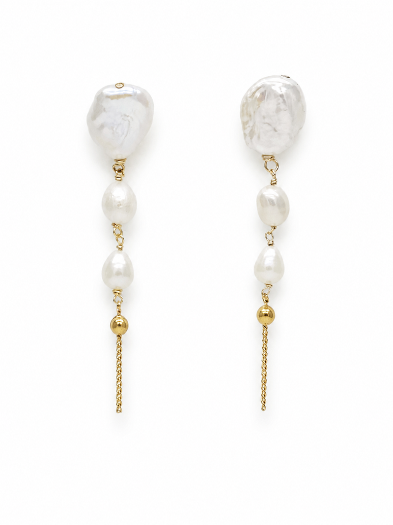 Boucles pendantes Yuna en perles