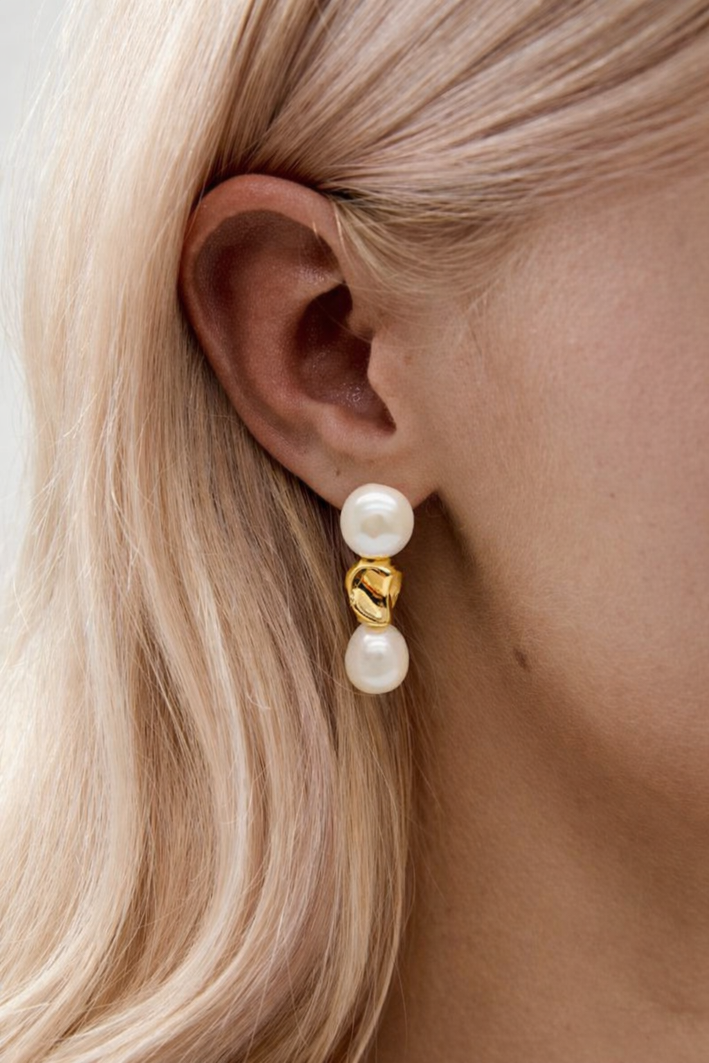 Boucles d'oreilles en perles de culture et plaquées or