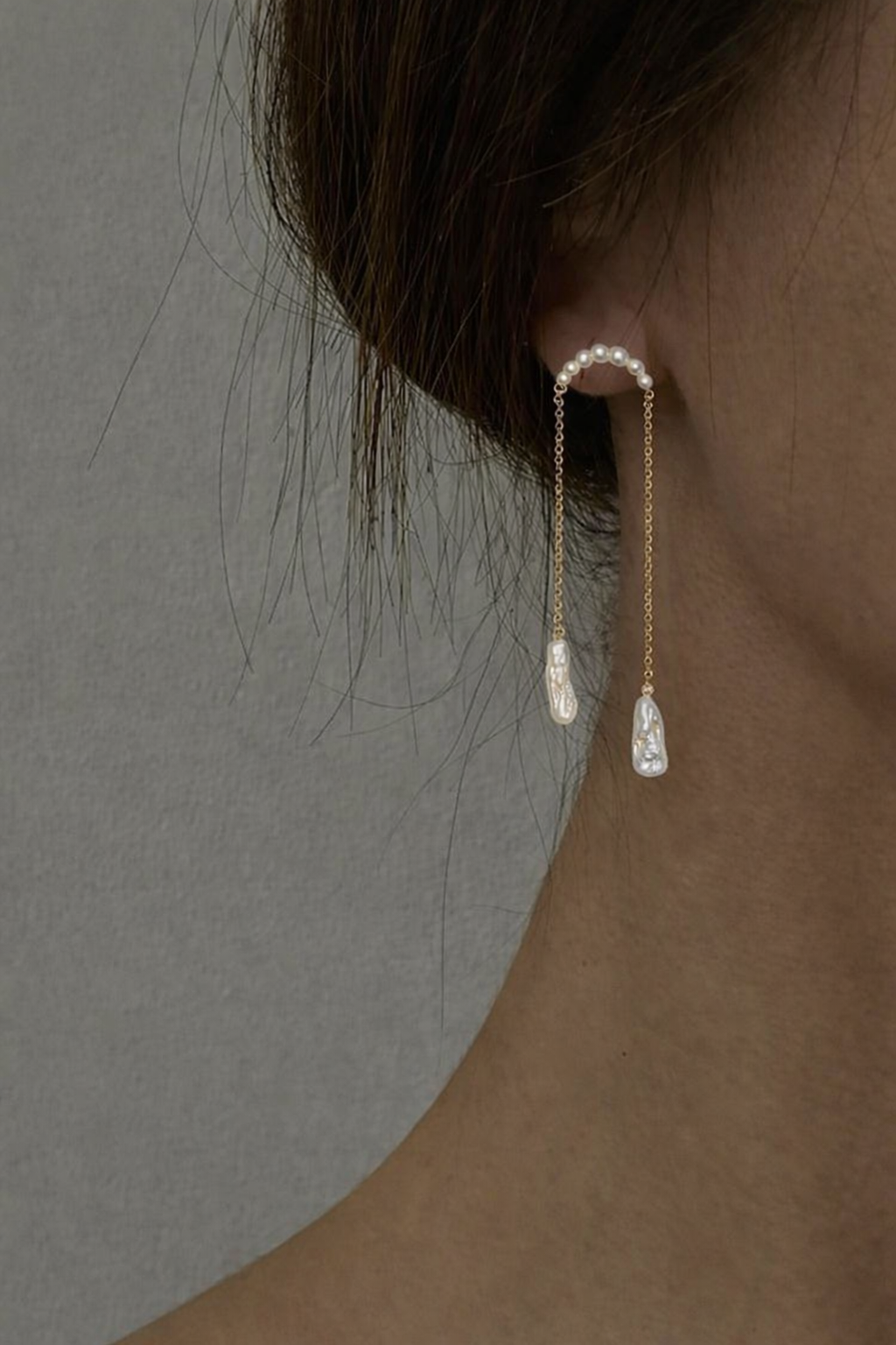 Boucles d'oreilles pendantes en perles de culture