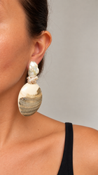 Boucles d'oreilles perles de culture et coquillages