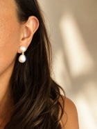 Boucles doreilles longues colorées en perles de cultures 
