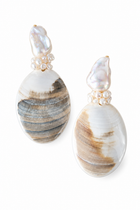 Boucles perles de culture & coquillages