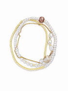 Bracelet 3 rang femme en perles jaune