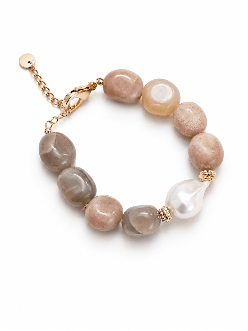 Bracelet pour femme en perles africaines et perles de culture
