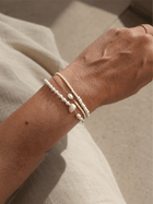 Bracelet 3 rang femme en perles jaune