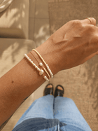 Bracelet 3 rang femme en perles jaune