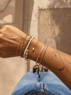 Bracelet 3 rang femme en perles jaune