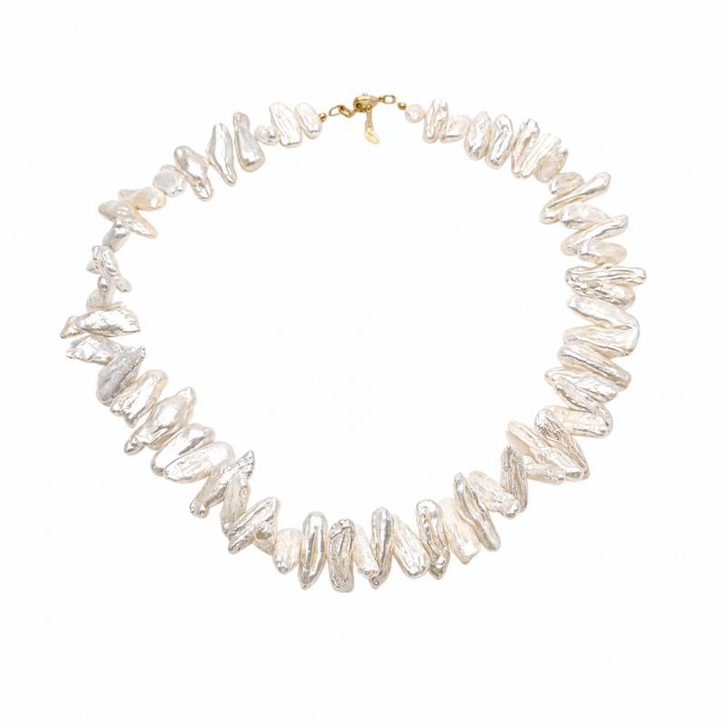 Choker pour femme en perles de culture baroques