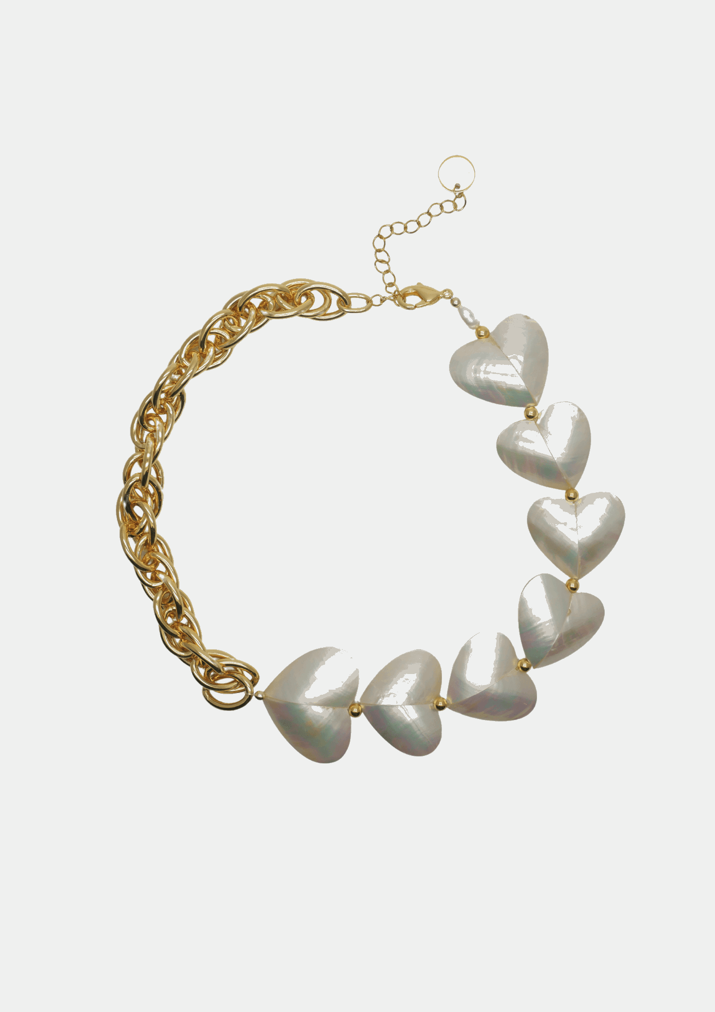 Choker bi matière avec des mailles xxl plaquées or 24 carats