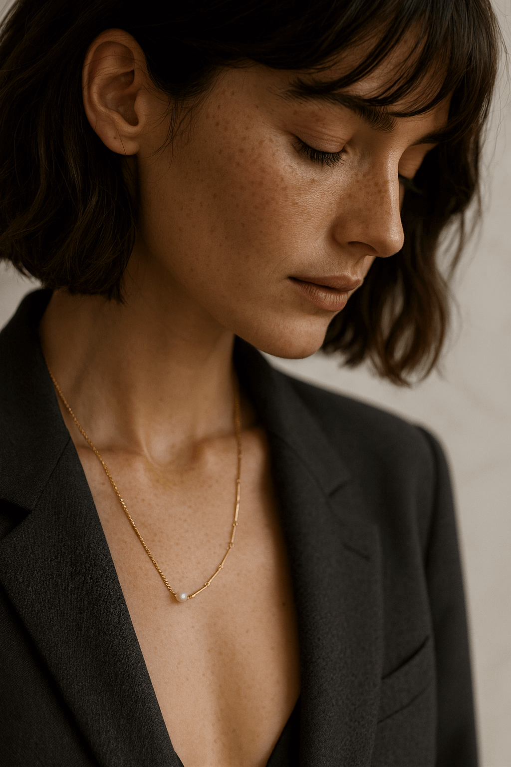 Collier perle de culture, et bi matiere chaines collier court 