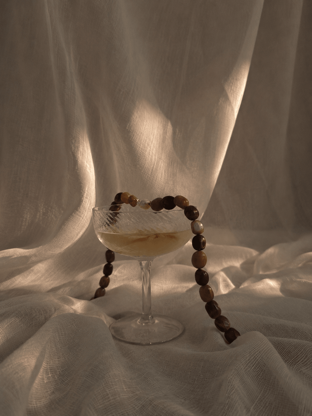 Béa sunstone and pearl necklace