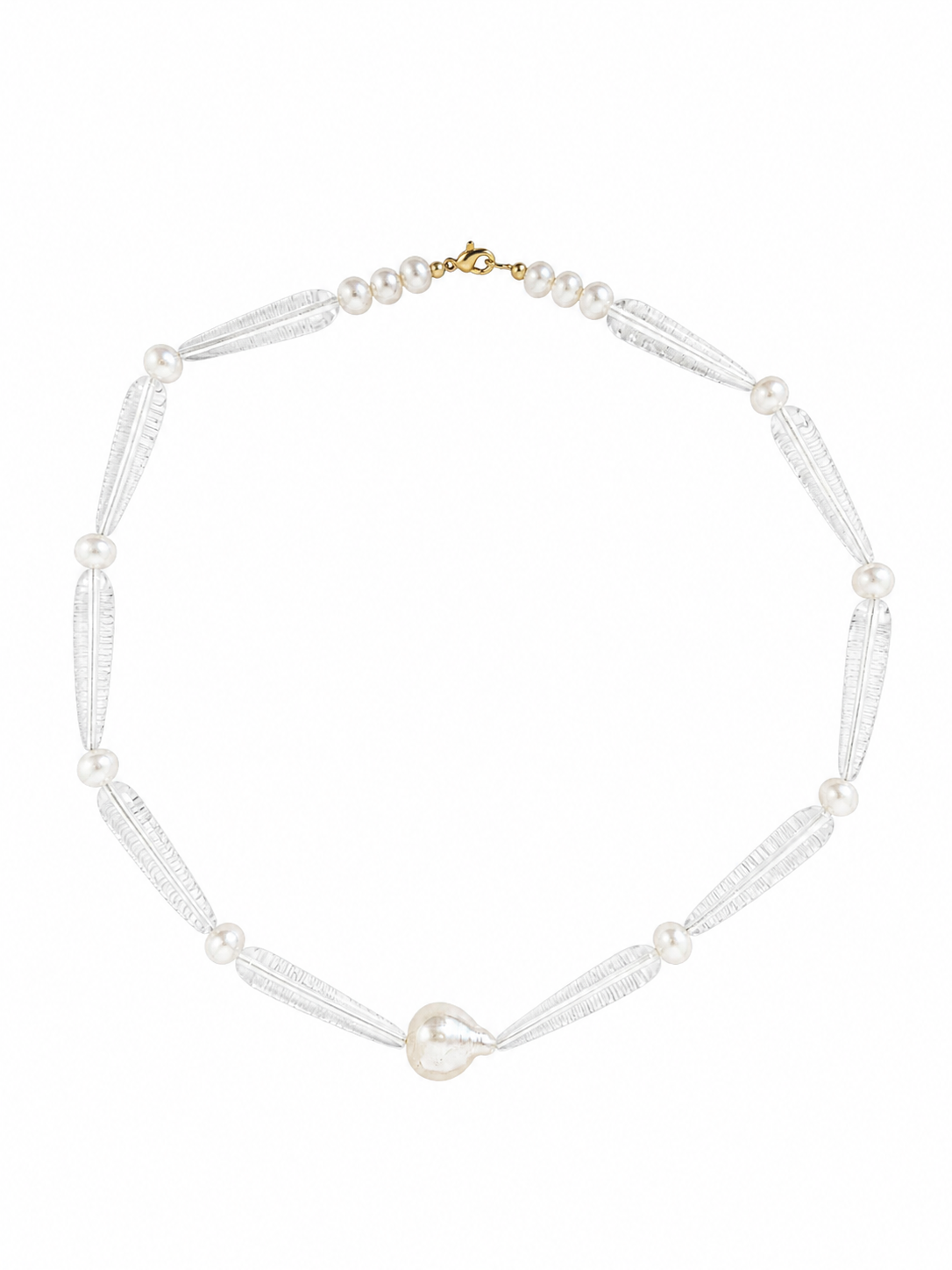 Collier en pierre et perles de culture 