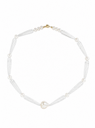 Collier en pierre et perles de culture 