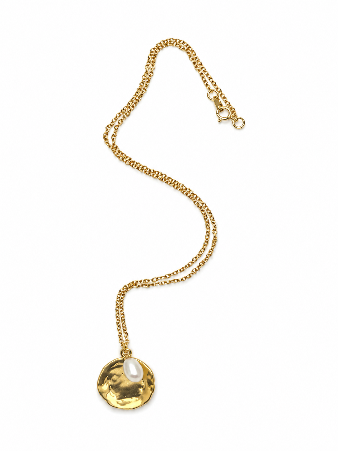 Tess Medal and Pearl Necklace