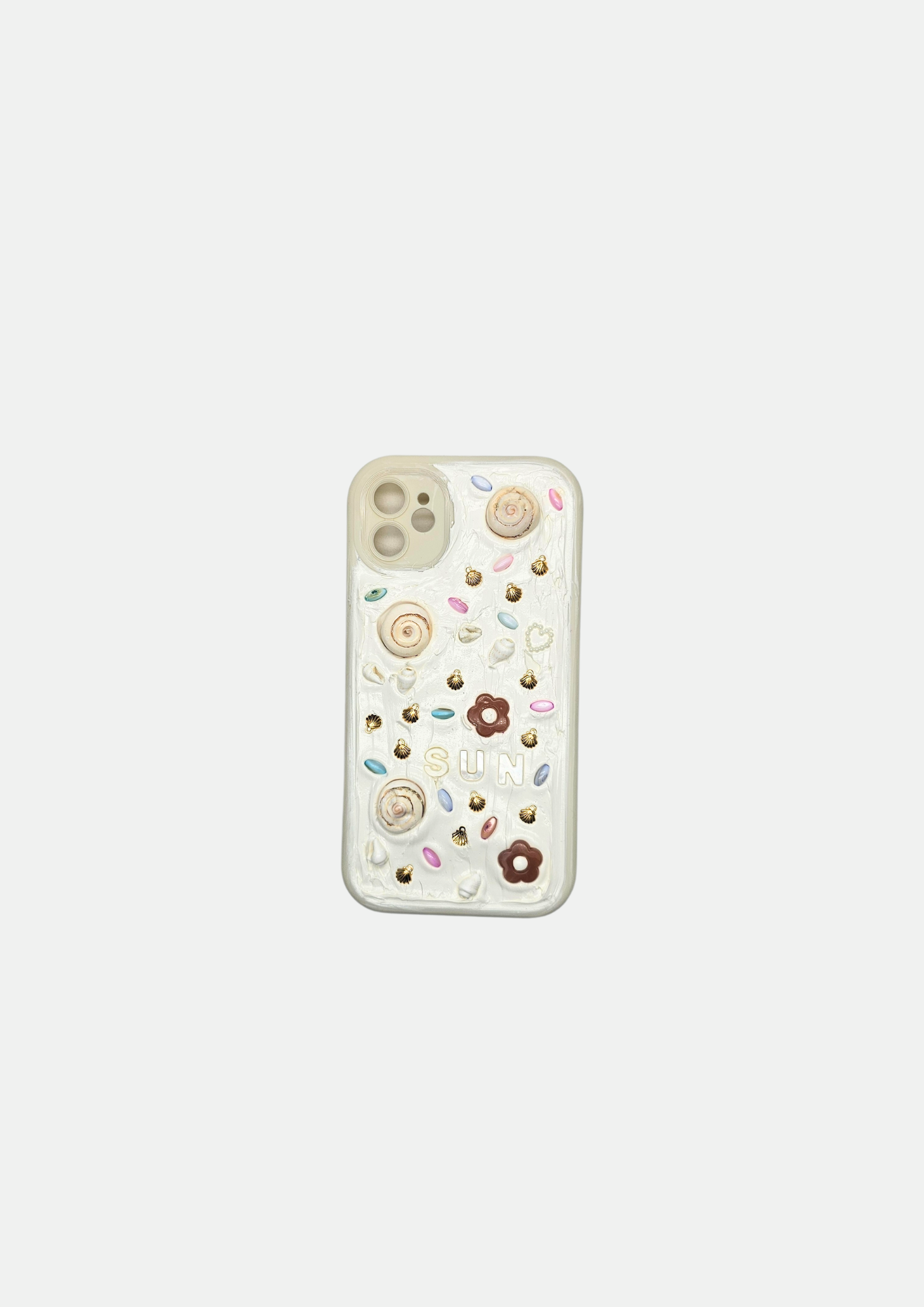 Coque de téléphone fleurs et coquillages