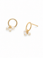 Small round pearl stud earrings