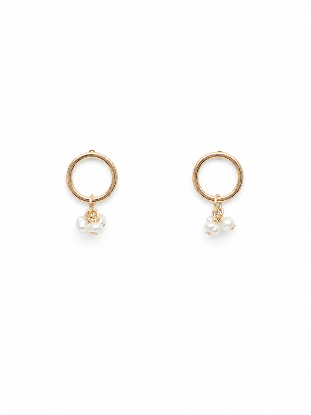 Small round pearl stud earrings