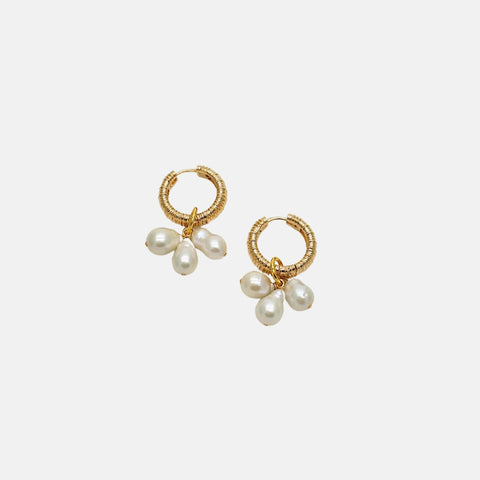 Kiara pearl hoop earrings
