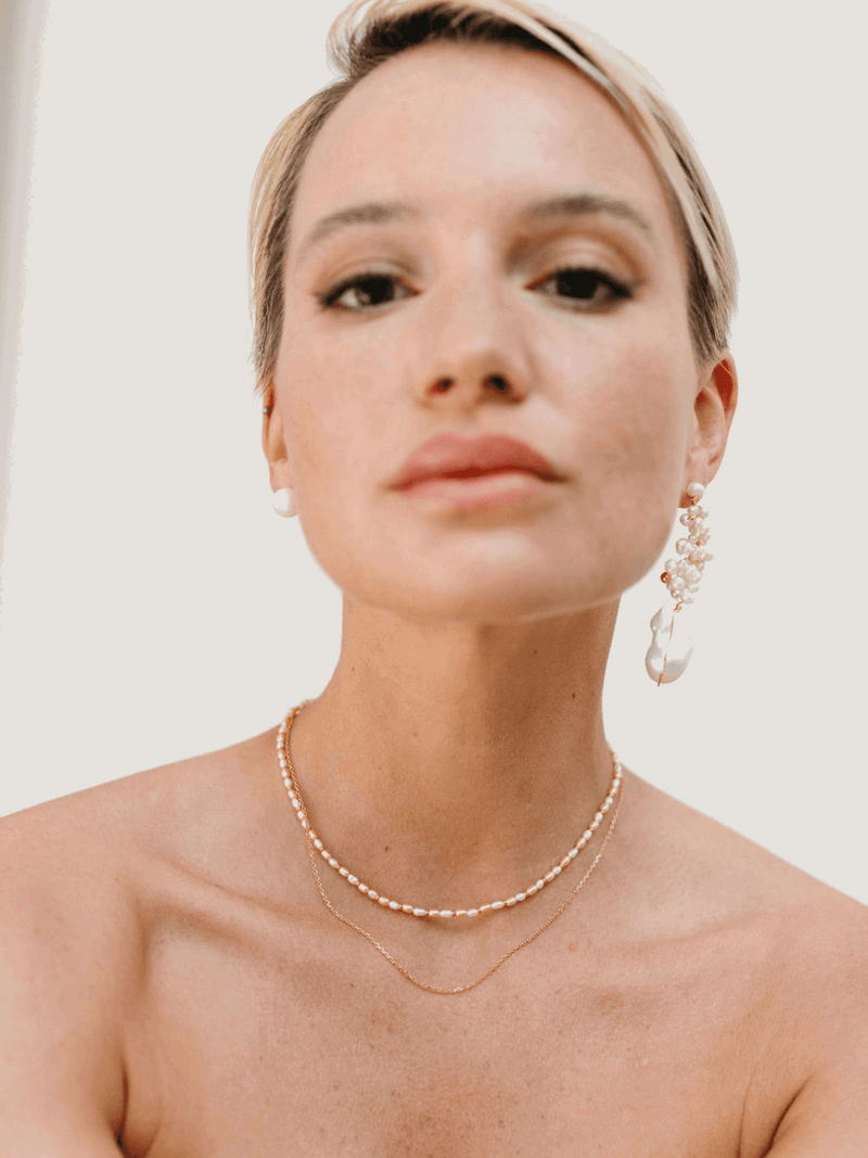 Boucles longues Max en perles baroques