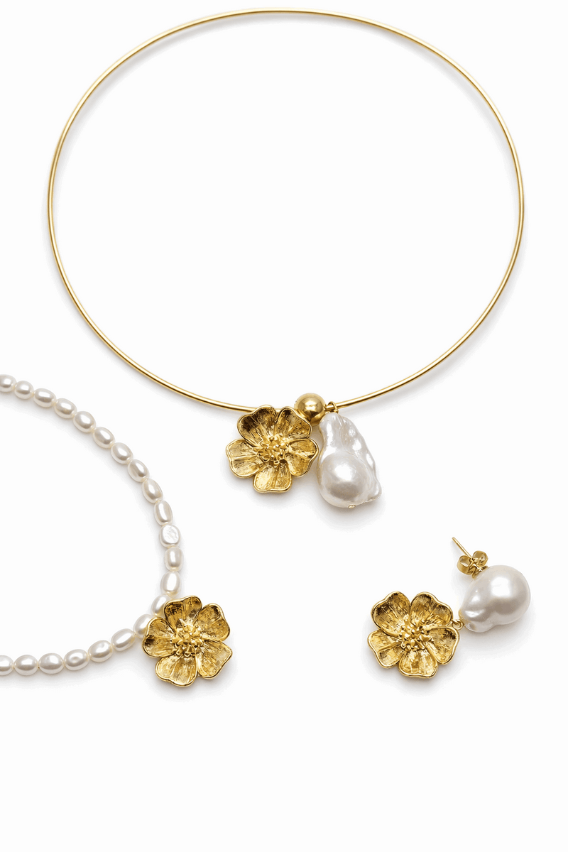 Collier fleur Aya en perles