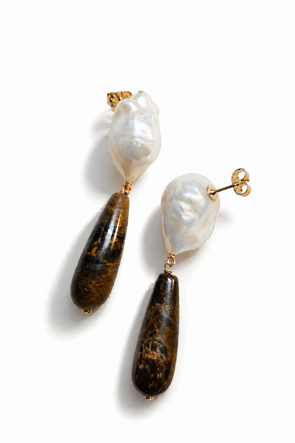 Boucles Straw en perle de culture baroque
