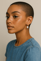 Boucles d'oreilles avec perles de nacre fabriquées en France