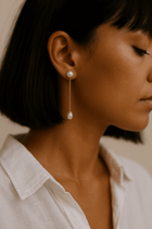 Boucles d'oreilles chaîne et perles de culture