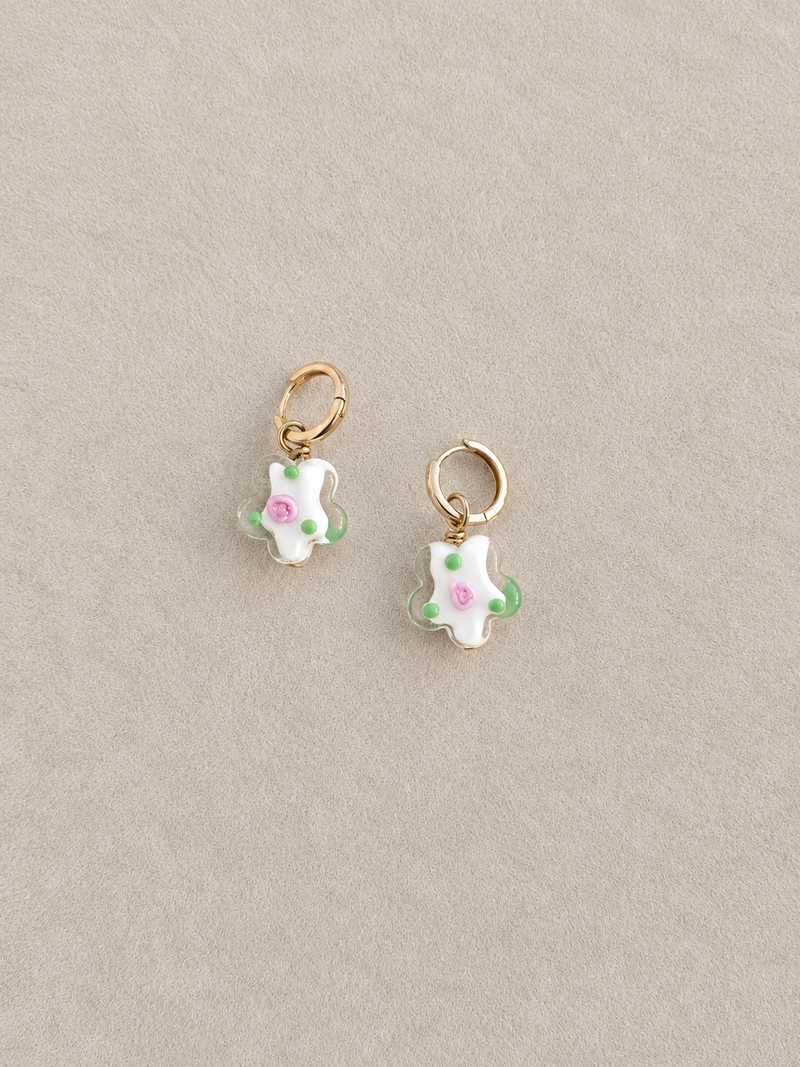 Murano glass flower earrings