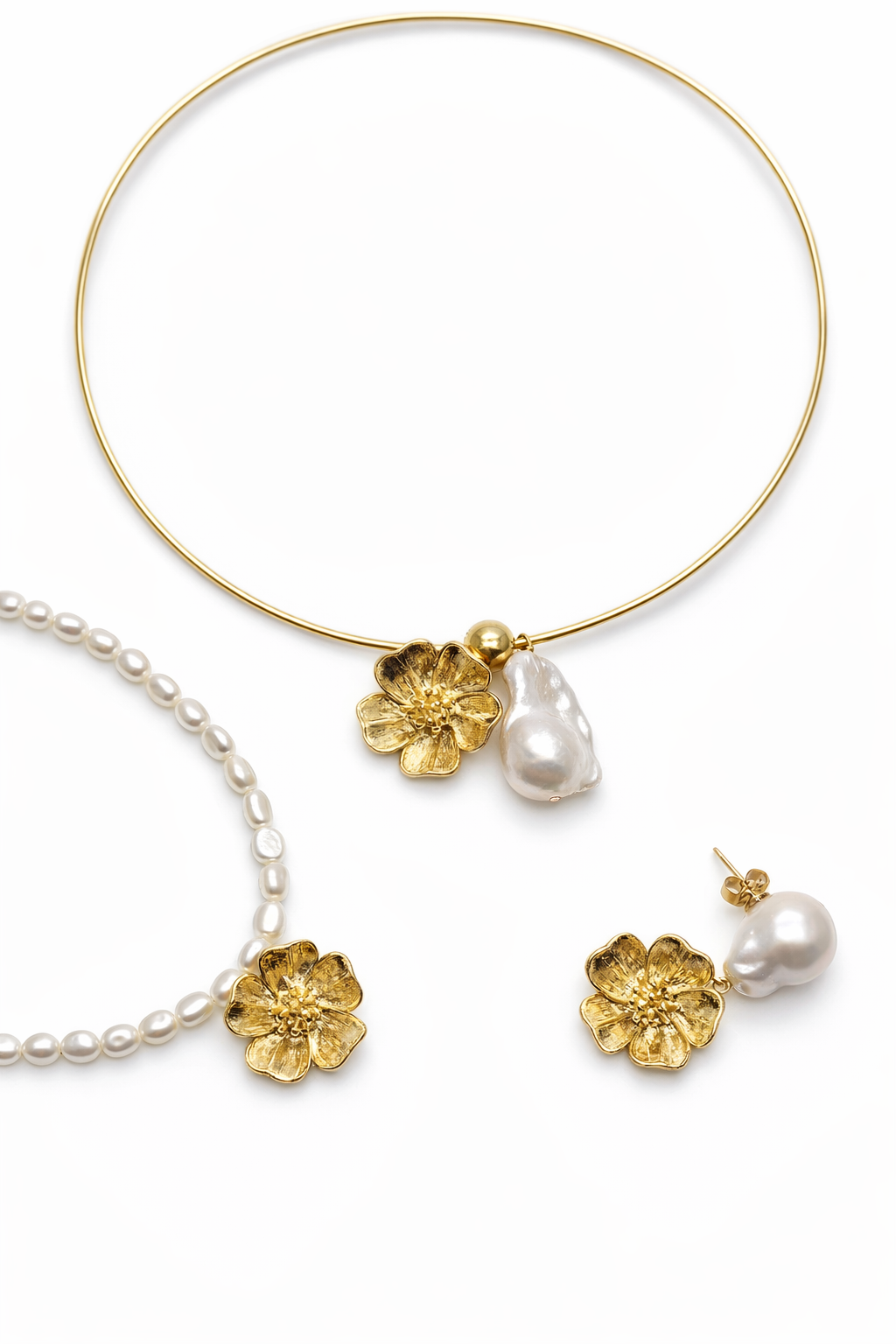 Collier long fleur Aya