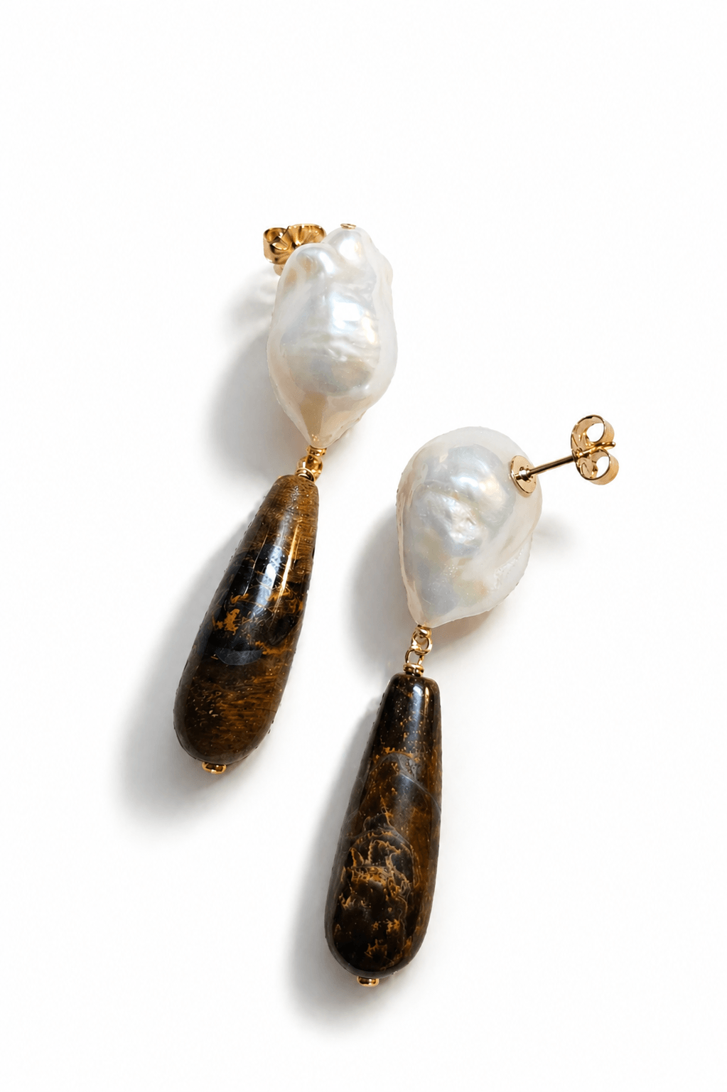 Boucles Straw en perle de culture baroque
