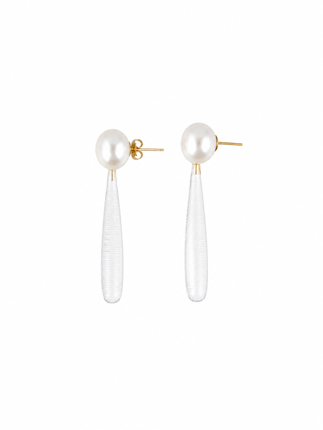 Boucles longues Colette en cristal de roche
