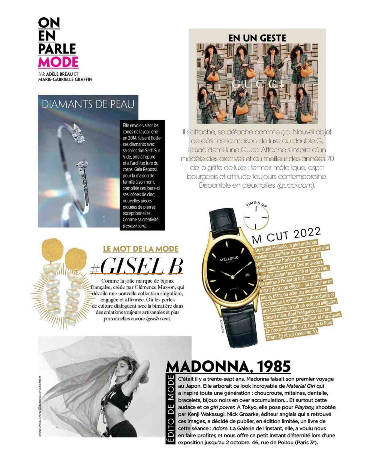 Nos boucles d'oreilles Rita en perles dans le magazine Gala 